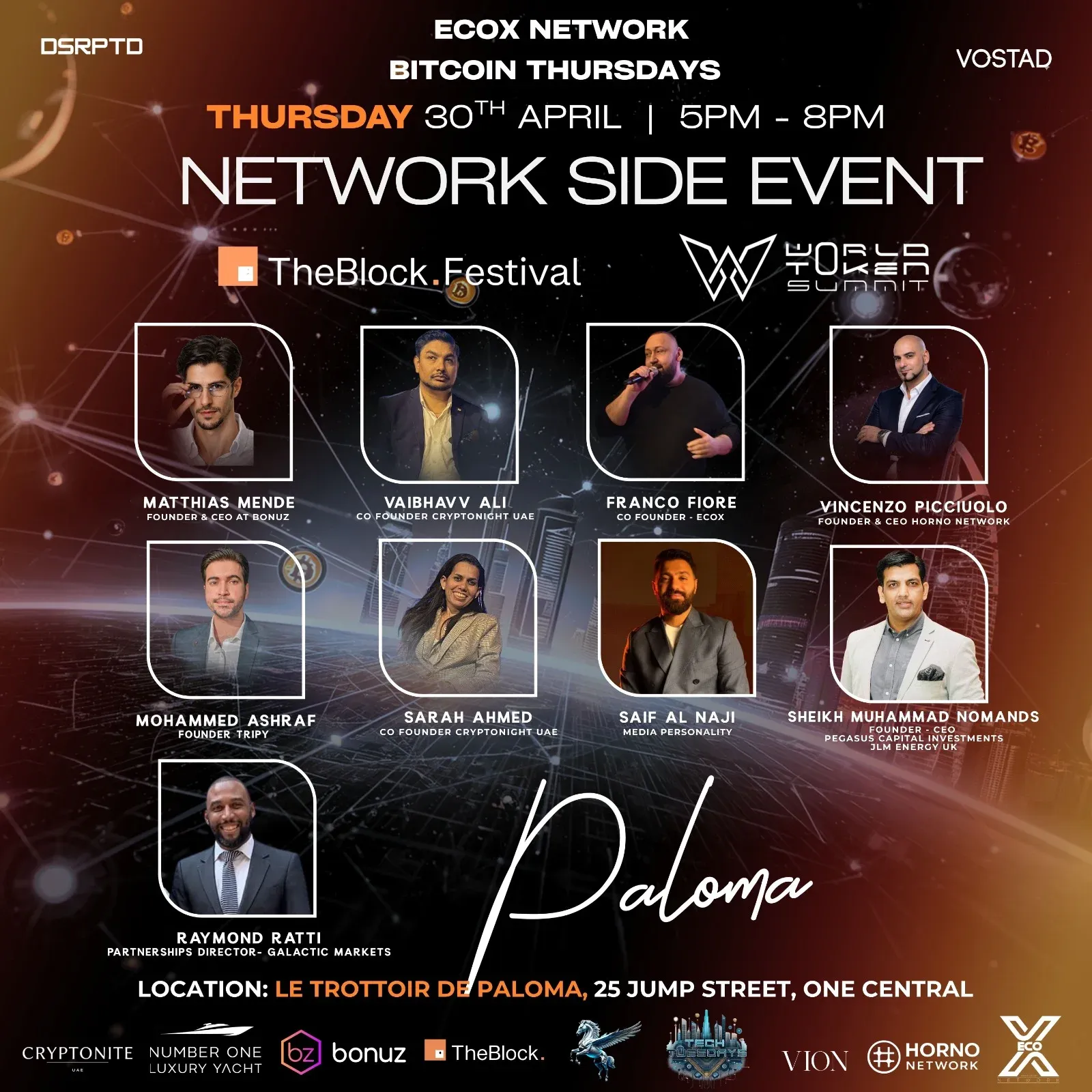 World Token Summit X TheBlock. Fest Exclusive Network Side Event - BitCoin Mondays 