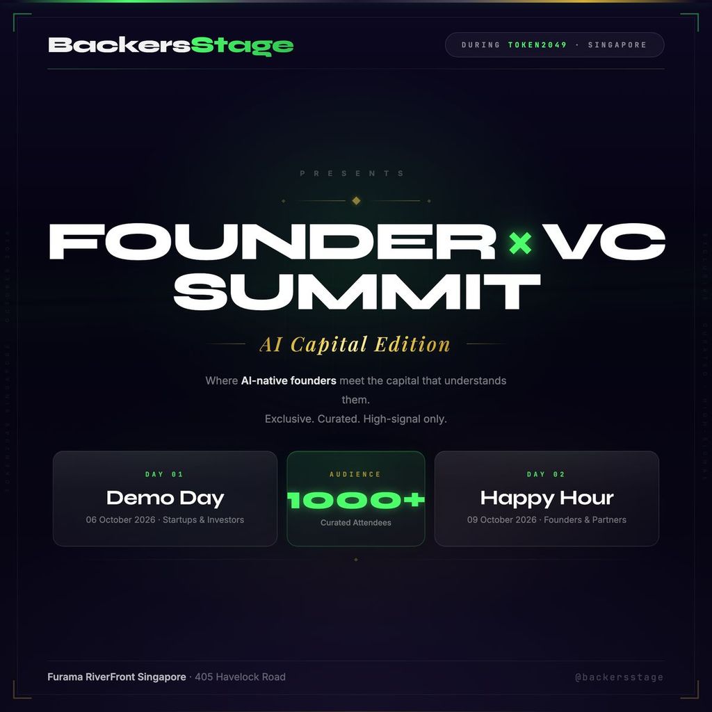 Founder x VC Summit: AI Capital Edition | Demo Day |  Token2049 Week 🇸🇬